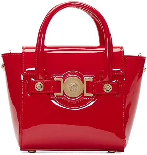 authentic versace vintage patent leather red handbag|Versace leather handbags.